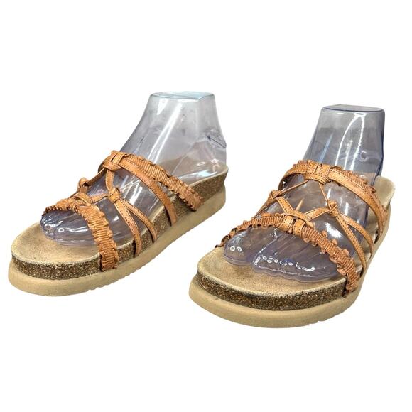 Mephisto Women’s Brown Leather Strappy Slide Sandal Size 37 US 7 - Picture 6 of 12